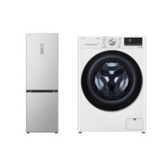 LG Refrigerator and Washing Machine Bank Promotion Set (LG M333MB17 2-Door Bottom Freezer Refrigerator + LG FV9A90W2 9Kg Washing/ 5Kg Drying 2 in 1 Front Load Washer Dryer)